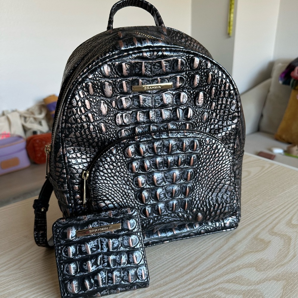 Brahmin mini backpack & matching wallet